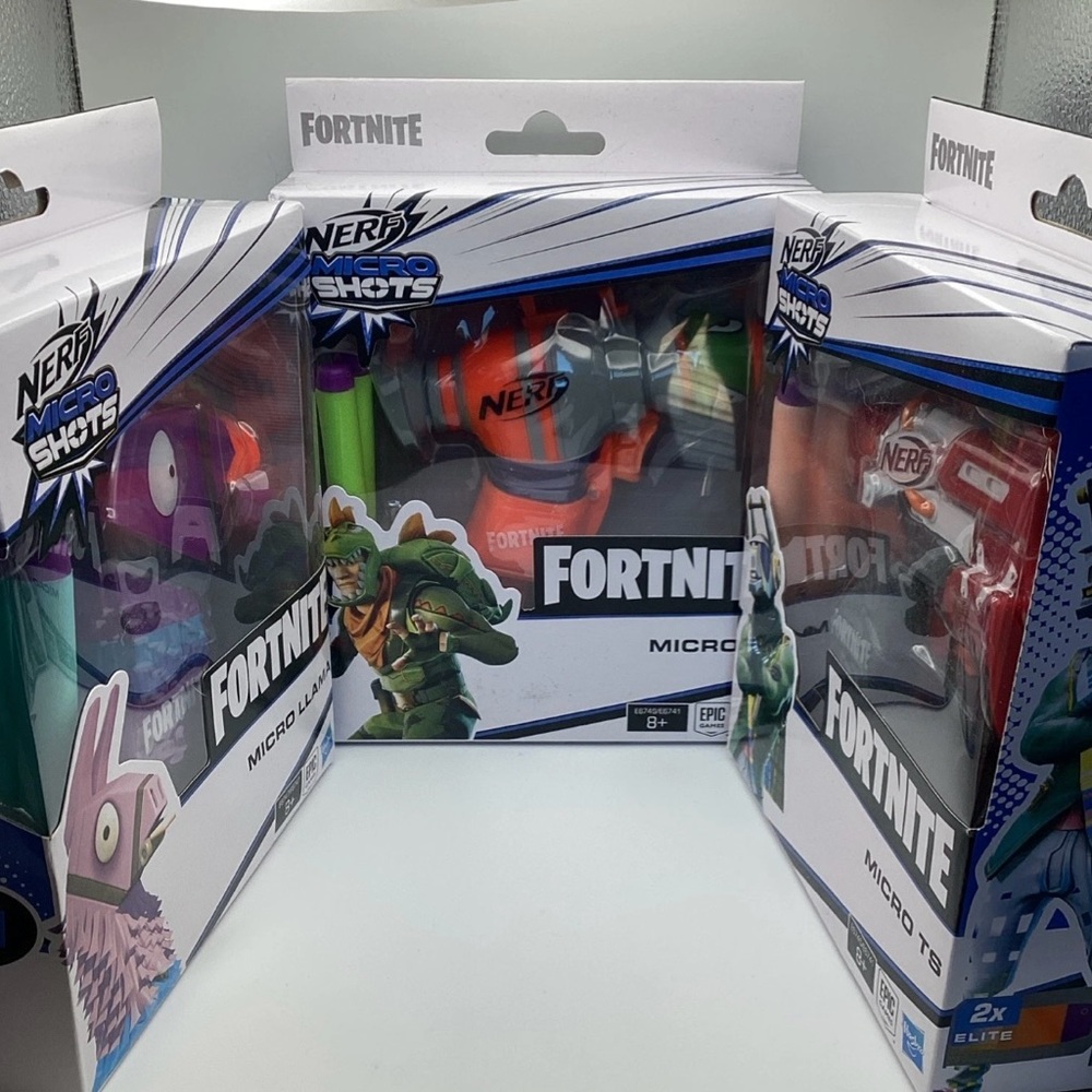 Fortnite Nerf Mircoshots Micro Llama RL TS Lot Hasbro Epic Games